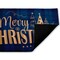 Blue Plaid Merry Christmas Printed Outdoor Door Floor Mat, 18x30, Made in USA - Holiday Ready